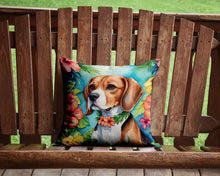 Load image into Gallery viewer, Beagle Luau Throw Pillow - 14x14 Decorative Pillow – Art for Your Home &amp; Patio