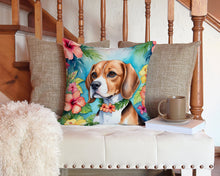 Load image into Gallery viewer, Beagle Luau Throw Pillow - 14x14 Decorative Pillow – Art for Your Home &amp; Patio