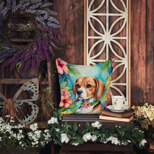 Load image into Gallery viewer, Beagle Luau Throw Pillow - 14x14 Decorative Pillow – Art for Your Home &amp; Patio