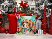 Load image into Gallery viewer, Beagle Luau Throw Pillow - 14x14 Decorative Pillow – Art for Your Home &amp; Patio