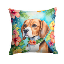 Load image into Gallery viewer, Beagle Luau Throw Pillow - 14x14 Decorative Pillow – Art for Your Home &amp; Patio
