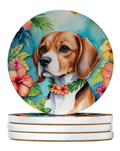 Load image into Gallery viewer, Beagle Luau Large Sandstone Coasters Pack of 4