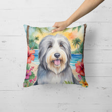 Load image into Gallery viewer, Bearded Collie Luau Throw Pillow