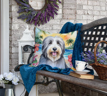 Load image into Gallery viewer, Bearded Collie Luau Throw Pillow