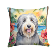 Load image into Gallery viewer, Bearded Collie Luau Throw Pillow