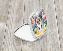 Load image into Gallery viewer, Bearded Collie Luau Compact Mirror – Stylish Purse Mirror with Artistic Covers