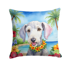 Load image into Gallery viewer, Bedlington Terrier Luau Throw Pillow - 14x14 Decorative Pillow – Art for Your Home &amp; Patio