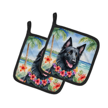 Load image into Gallery viewer, Belgian Sheepdog Luau Pot Holders - Set of 2 Decorative Kitchen Helpers | Made in the USA