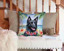 Load image into Gallery viewer, Belgian Sheepdog Luau Throw Pillow - 14x14 Decorative Pillow – Art for Your Home &amp; Patio