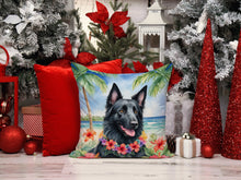 Load image into Gallery viewer, Belgian Sheepdog Luau Throw Pillow - 14x14 Decorative Pillow – Art for Your Home &amp; Patio