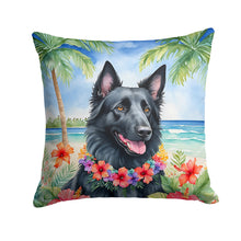 Load image into Gallery viewer, Belgian Sheepdog Luau Throw Pillow - 14x14 Decorative Pillow – Art for Your Home &amp; Patio