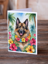 Load image into Gallery viewer, Belgian Tervuren Luau Greeting Cards - Blank Note Cards – 8-Pack of Artist-Designed Cards with Envelopes