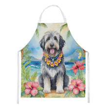 Load image into Gallery viewer, Bergamasco Sheepdog Luau Apron – Artist-Designed Kitchen, BBQ &amp; Craft Apron