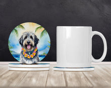 Load image into Gallery viewer, Bergamasco Sheepdog Luau Large Sandstone Coasters Pack of 4