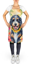 Load image into Gallery viewer, Bernedoodle Luau Apron – Artist-Designed Kitchen, BBQ &amp; Craft Apron