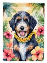Load image into Gallery viewer, Bernedoodle Luau House Flag