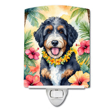 Load image into Gallery viewer, Bernedoodle Luau Ceramic Night Light