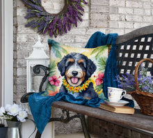 Load image into Gallery viewer, Bernedoodle Luau Throw Pillow