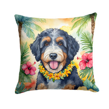 Load image into Gallery viewer, Bernedoodle Luau Throw Pillow
