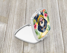 Load image into Gallery viewer, Bernedoodle Luau Compact Mirror – Stylish Purse Mirror with Artistic Covers