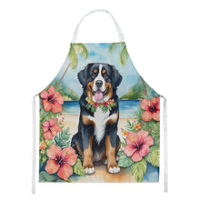 Load image into Gallery viewer, Bernese Mountain Dog Luau Apron – Artist-Designed Kitchen, BBQ &amp; Craft Apron