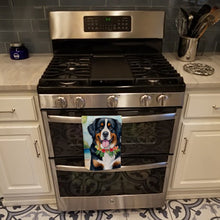Load image into Gallery viewer, Bernese Mountain Dog Luau Kitchen Towel