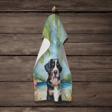 Load image into Gallery viewer, Bernese Mountain Dog Luau Kitchen Towel