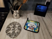 Load image into Gallery viewer, Bichon Frise Luau Pot Holders - Set of 2 Decorative Kitchen Helpers | Made in the USA