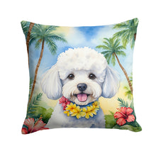 Load image into Gallery viewer, Bichon Frise Luau Throw Pillow - 14x14 Decorative Pillow – Art for Your Home &amp; Patio