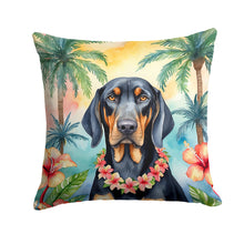 Load image into Gallery viewer, Black and Tan Coonhound Luau Throw Pillow - 14x14 Decorative Pillow – Art for Your Home &amp; Patio