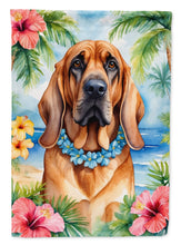 Load image into Gallery viewer, Bloodhound Luau Garden Flag – Tropical Dog Decor with Hibiscus &amp; Palm Leaves