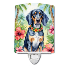 Load image into Gallery viewer, Bluetick Coonhound Luau Ceramic Night Light