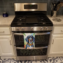 Load image into Gallery viewer, Bluetick Coonhound Luau Kitchen Towel