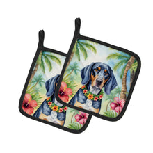 Load image into Gallery viewer, Bluetick Coonhound Luau Pot Holders - Set of 2 Decorative Kitchen Helpers | Made in the USA
