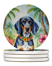 Load image into Gallery viewer, Bluetick Coonhound Luau Large Sandstone Coasters Pack of 4