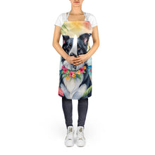 Load image into Gallery viewer, Border Collie Luau Apron – Artist-Designed Kitchen, BBQ &amp; Craft Apron