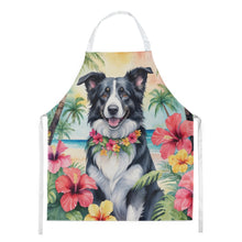 Load image into Gallery viewer, Border Collie Luau Apron – Artist-Designed Kitchen, BBQ &amp; Craft Apron
