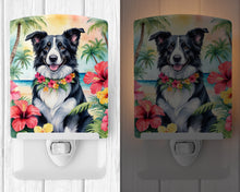 Load image into Gallery viewer, Border Collie Luau Ceramic Night Light