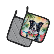 Load image into Gallery viewer, Border Collie Luau Pot Holders - Set of 2 Decorative Kitchen Helpers | Made in the USA