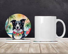 Load image into Gallery viewer, Border Collie Luau Large Sandstone Coasters Pack of 4