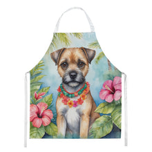 Load image into Gallery viewer, Border Terrier Luau Apron – Artist-Designed Kitchen, BBQ &amp; Craft Apron
