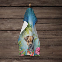 Load image into Gallery viewer, Border Terrier Luau Kitchen Towel