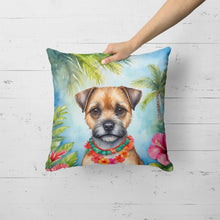 Load image into Gallery viewer, Border Terrier Luau Throw Pillow
