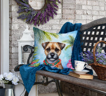 Load image into Gallery viewer, Border Terrier Luau Throw Pillow