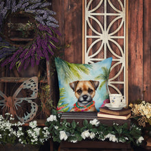 Load image into Gallery viewer, Border Terrier Luau Throw Pillow