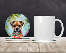 Load image into Gallery viewer, Border Terrier Luau Large Sandstone Coasters Pack of 4