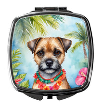 Load image into Gallery viewer, Border Terrier Luau Compact Mirror – Stylish Purse Mirror with Artistic Covers