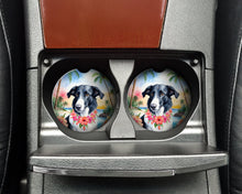 Load image into Gallery viewer, Borzoi Luau Car Coasters – Set of 2 - Absorbent Stone with Fun &amp; Functional Artwork