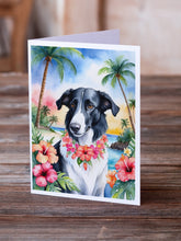 Load image into Gallery viewer, Borzoi Luau Greeting Cards - Blank Note Cards – 8-Pack of Artist-Designed Cards with Envelopes