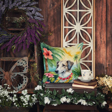 Load image into Gallery viewer, Borzoi Luau Throw Pillow - 14x14 Decorative Pillow – Art for Your Home &amp; Patio